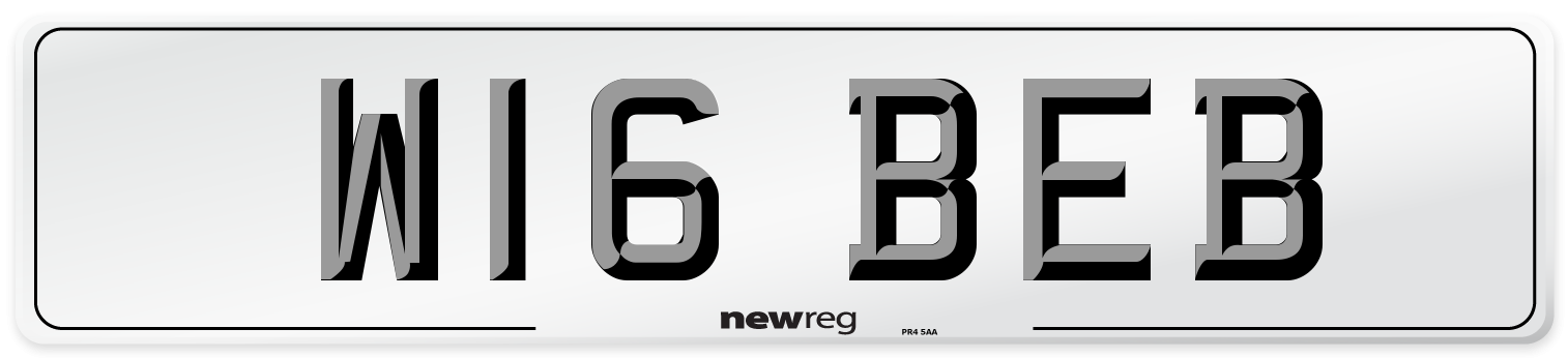 W16 BEB Number Plate from New Reg